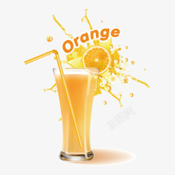 创意橙汁矢量图素材