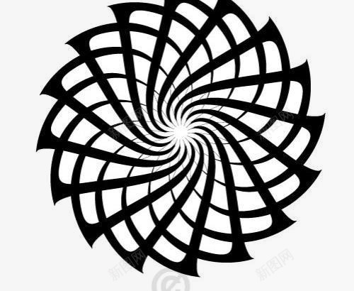 黑色几何旋转png免抠素材_新图网 https://ixintu.com 360度 旋转 白色 黑色几何