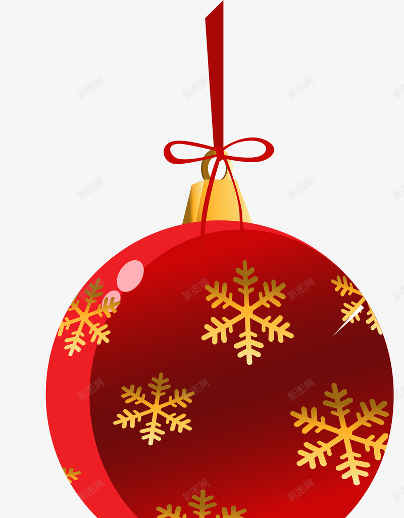红色雪花圣诞球png免抠素材_新图网 https://ixintu.com 圣诞快乐 圣诞挂饰 圣诞节 红色彩球 节日挂件 装饰图案