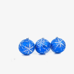 蓝色圣诞装饰球素材