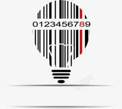 黑红条纹创意灯泡条形码高清图片