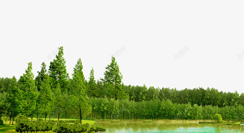 森林湖泊背景png免抠素材_新图网 https://ixintu.com 树木 森林 湖泊 自然风光