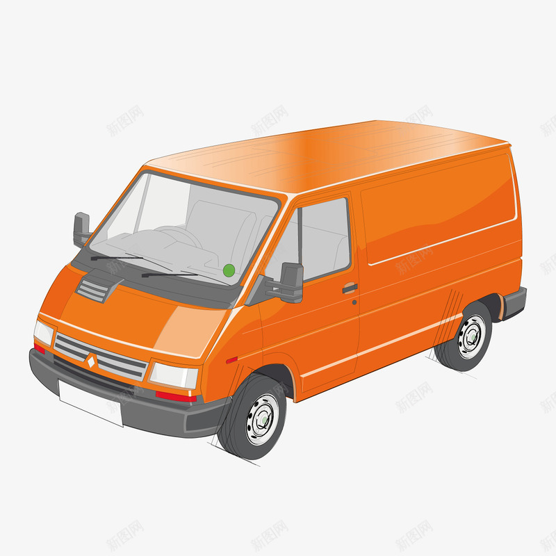 橙色面包车汽车png免抠素材_新图网 https://ixintu.com 橙色 汽车 面包车