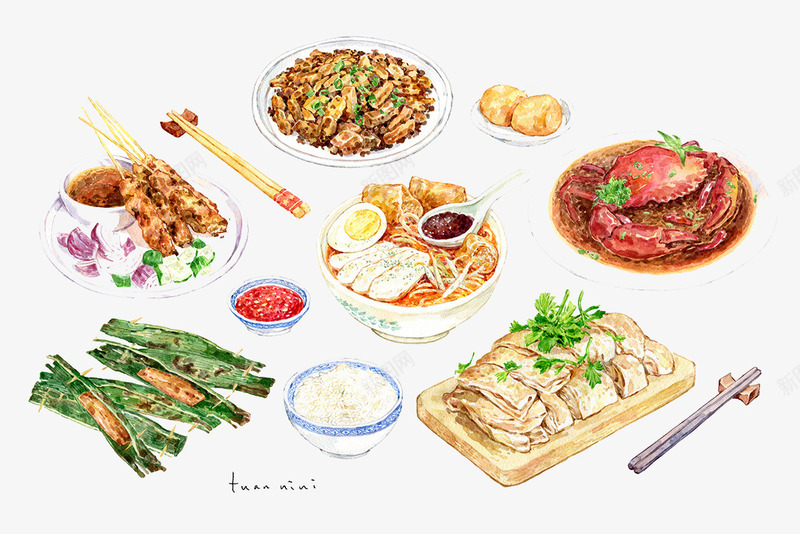 美味的菜肴png免抠素材_新图网 https://ixintu.com 各种美味 盐水鸭 螃蟹