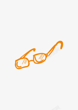 橙色镜架素描眼镜高清图片