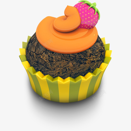 巧克力橙蛋糕图标png_新图网 https://ixintu.com chocolate cupcake food orange 巧克力 橙色 蛋糕 食物