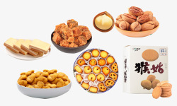 猴菇各种小食品饼干高清图片