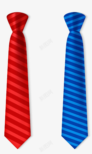 红色和蓝色条纹领带png免抠素材_新图网 https://ixintu.com 条纹 红色条纹 蓝色条纹 领带 领带素材