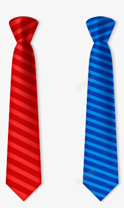 红色和蓝色条纹领带素材