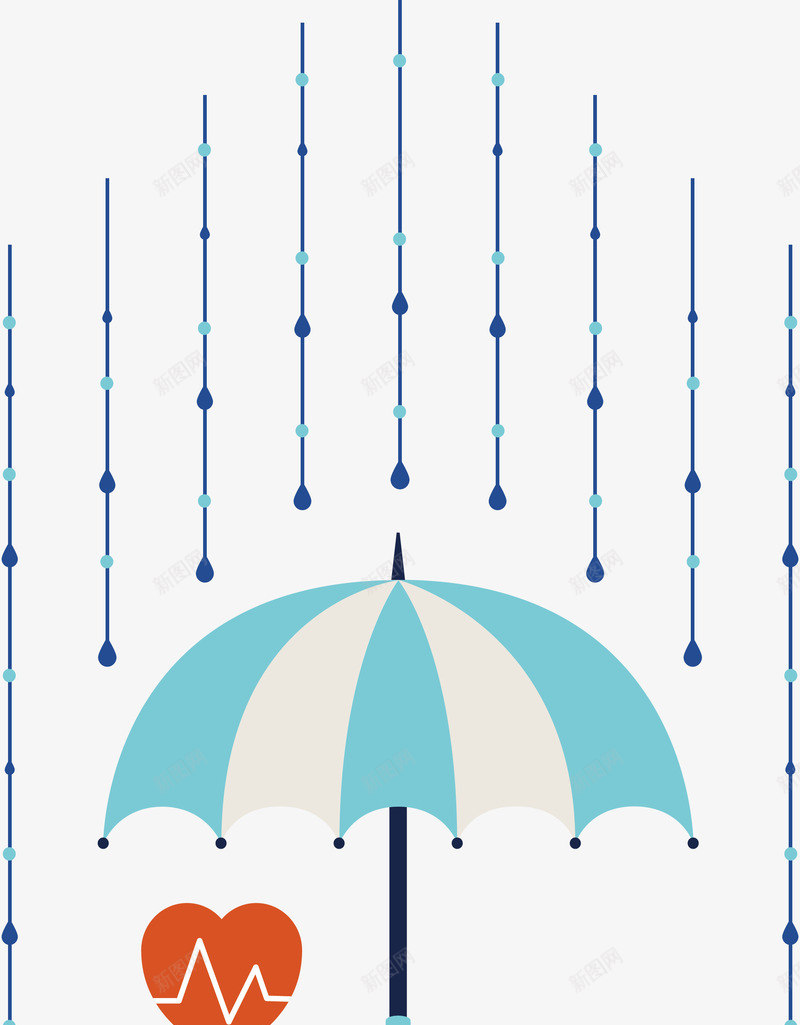 蓝白条纹雨伞矢量图eps免抠素材_新图网 https://ixintu.com 个人健康险 健康险 安全保险 矢量png 蓝白天 雨伞 矢量图
