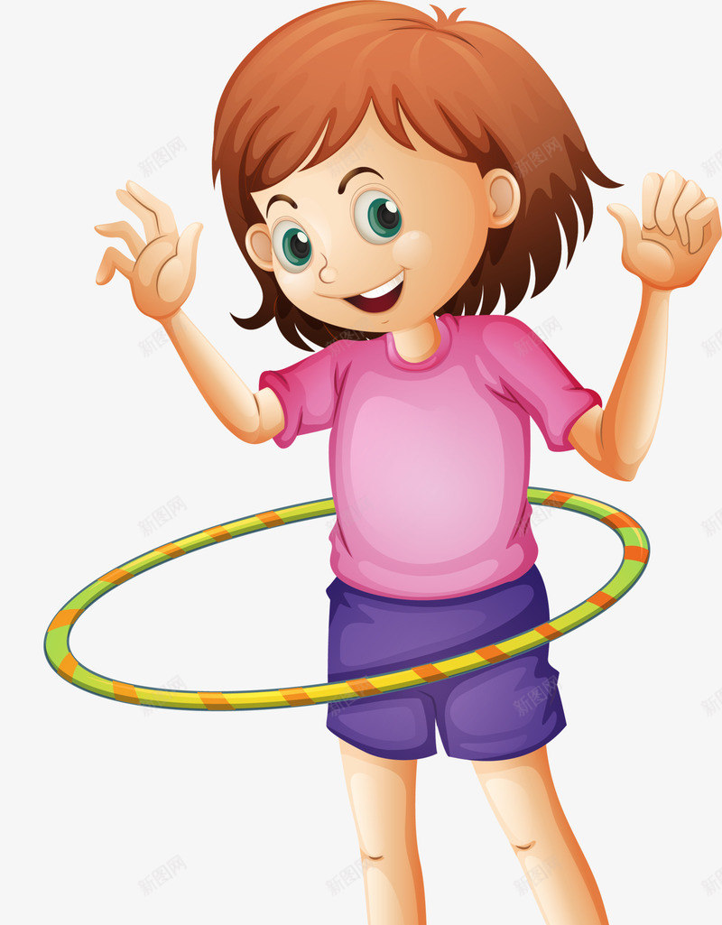 转呼啦圈的小女孩png免抠素材_新图网 https://ixintu.com 可爱小女孩 呼啦圈运动 开心 旋转呼啦圈 转呼啦圈 锻炼
