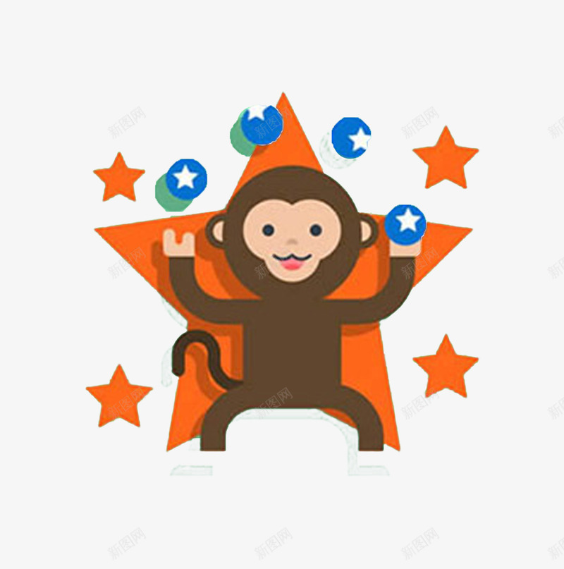 马戏团的猴子png免抠素材_新图网 https://ixintu.com 卡通马戏猴子png图片 猴子免抠png图片 耍彩球的猴子 表演的猴子