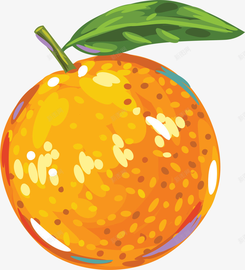 橙色闪耀橘子png免抠素材_新图网 https://ixintu.com 手绘果实 桔子 橙子 橙色橘子 水果 装饰图案 闪耀果实