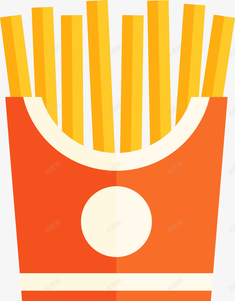橙色扁平美味薯条png免抠素材_新图网 https://ixintu.com 517 吃货节 小吃 美味薯条 美食节 食品 餐饮