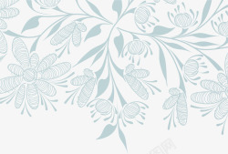 温馨叶子蓝色藤蔓装饰高清图片