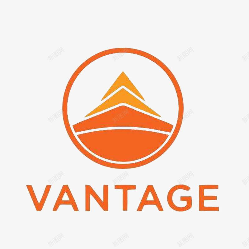 山峰logo橙色vantage图标png_新图网 https://ixintu.com 圆形标志 山峰logo 橙色