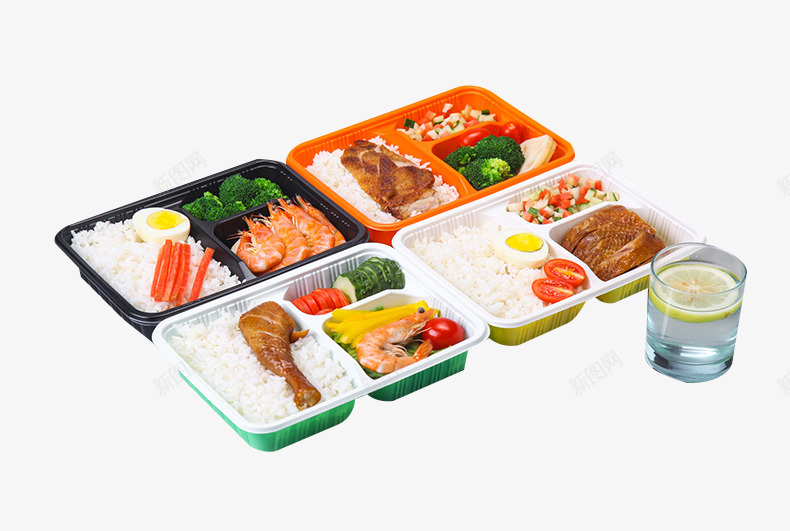 各种颜色餐盒png免抠素材_新图网 https://ixintu.com 安全放心材料 打包盒 方便打包盒 餐饮用盒子