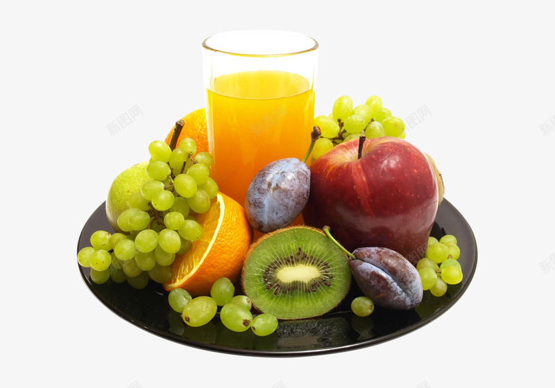 一大盘水果果汁png免抠素材_新图网 https://ixintu.com 一大盘水果果汁 一盘水果 各种水果 果汁 水果