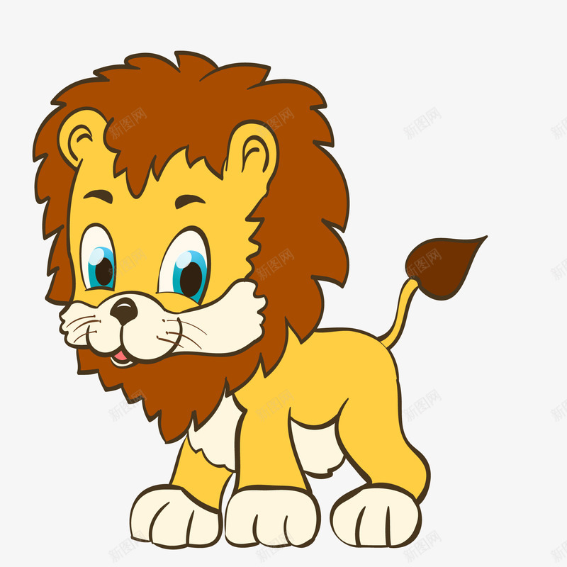 卡通手绘狮子动物矢量图ai免抠素材_新图网 https://ixintu.com 动物园 动物设计 彩绘 手绘 森林 狮子 矢量图