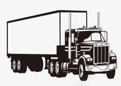 简单动漫系类手绘线描交通工具货车高清图片