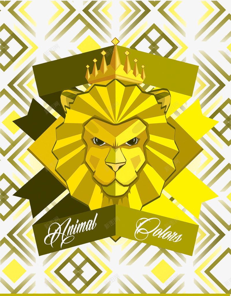 金色的狮子图案png免抠素材_新图网 https://ixintu.com 戴皇冠的狮子 狮子标志 金色的狮子
