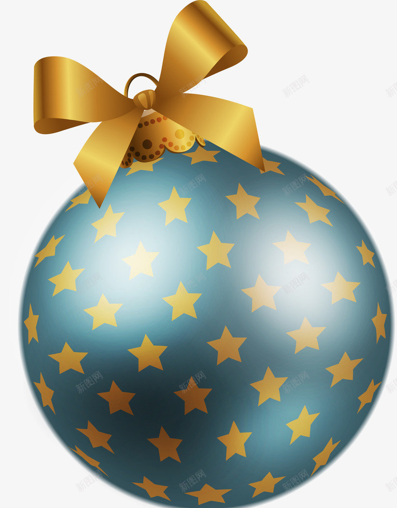 蓝色星星圣诞球png免抠素材_新图网 https://ixintu.com 圣诞快乐 圣诞球 圣诞节 节日彩球 蓝色彩球 装饰图案