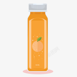 一瓶汽水PNG手绘橙色橘子汽水矢量图高清图片