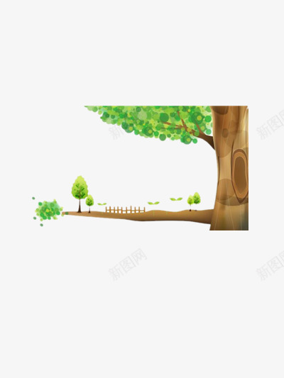 绿树png免抠素材_新图网 https://ixintu.com 大树 小清新 手绘画 童年 绿叶 绿树