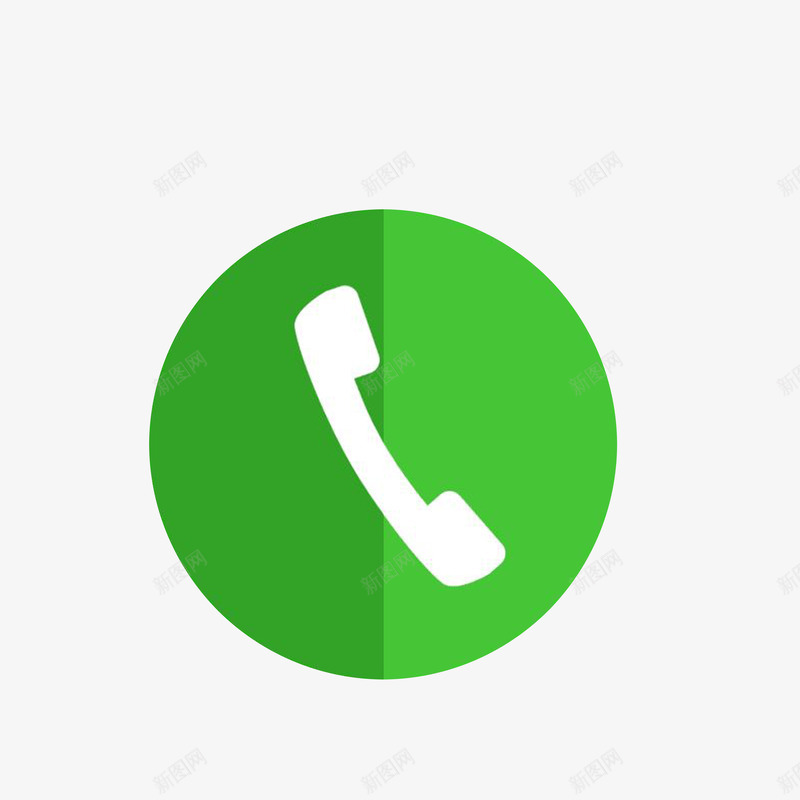 电话APP图标png_新图网 https://ixintu.com 手绘图标 电话APP图标 电话微信 绿色白色
