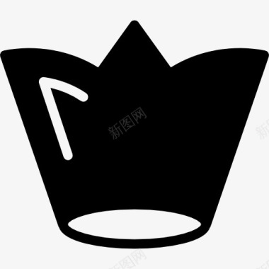 皇冠高大黝黑的固体形状图标图标