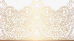 黄色清新花纹皇冠边框纹理素材
