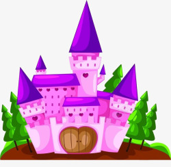 紫色的房顶城堡高清图片