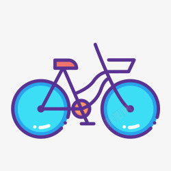 彩色手绘圆弧自行车元素矢量图素材