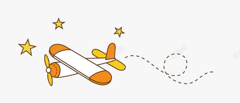 卡通在星星中飞翔的飞机png免抠素材_新图网 https://ixintu.com 卡通星星 卡通飞机 美术宣传