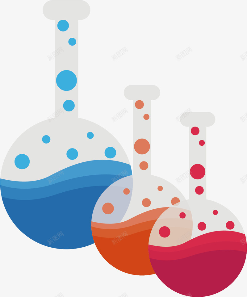 神奇的蒸馏瓶矢量图ai免抠素材_新图网 https://ixintu.com 化学试剂 橙色 气泡 液体 紫色 蓝色 矢量图