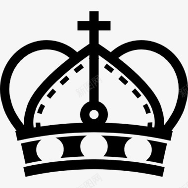 皇冠圆边和十字标志变异图标图标