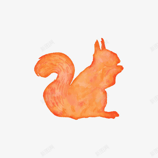 橙色松鼠png免抠素材_新图网 https://ixintu.com 一只 动物 卡通 可爱 尾巴 松鼠 橙色 耳朵