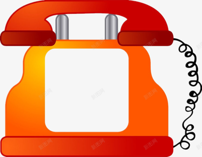 电话二维码边框png免抠素材_新图网 https://ixintu.com 二维码 橙色 电话 电话线 边框