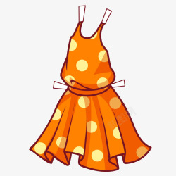 橙色的连衣裙服装矢量图素材