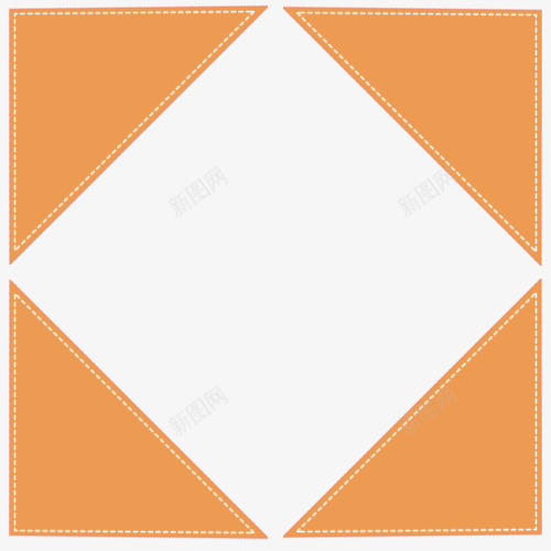 橙色正方形边框png免抠素材_新图网 https://ixintu.com 促销 标签 淘宝装饰 漂浮素材 边框