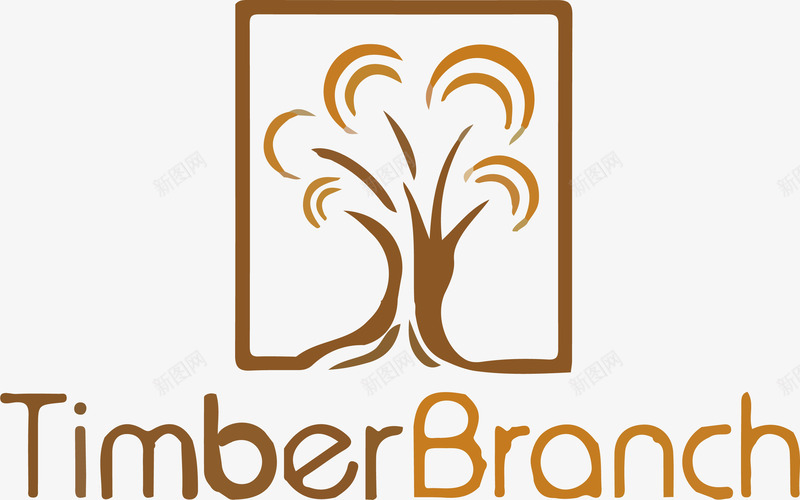 树木logo矢量图图标ai_新图网 https://ixintu.com branch logo timber 创意 标志 树LOGO 树木 框 棕色 英文 设计 矢量图