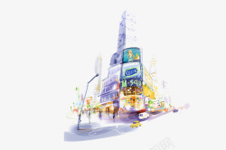 彩绘商业城市旅游风景彩绘商业城市旅游风景psd高清图片