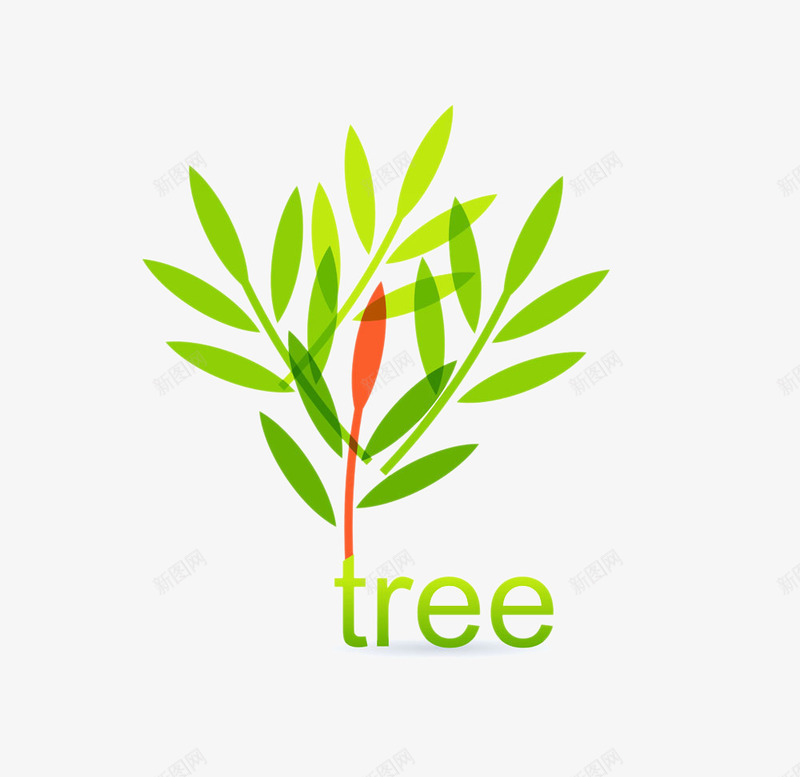 树木叶子标志片图标png_新图网 https://ixintu.com logo图案 logo标志 创意logo设计 叶子 商标 标志素材 标志设计 树木叶子