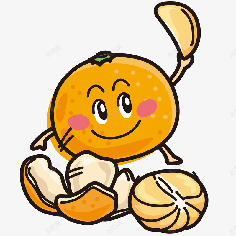 橙色的桔子样式png免抠素材_新图网 https://ixintu.com 卡通 样式 桔子 橙色