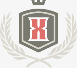 食字徽章X英伦皇冠麦穗盾牌徽章高清图片