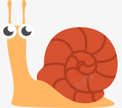 橙色卡通蜗牛装饰图案素材