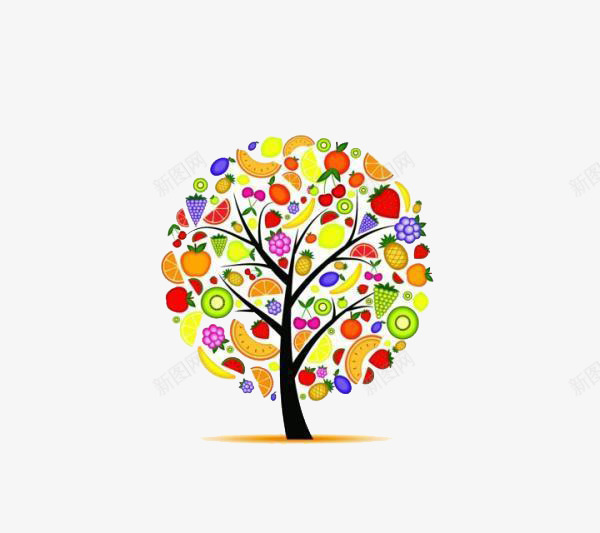 彩色水果树png免抠素材_新图网 https://ixintu.com 各种 彩色 树 水果