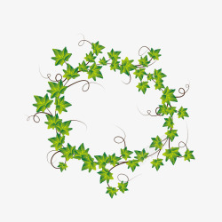 蔓藤植物卡通蔓藤编织的花环高清图片