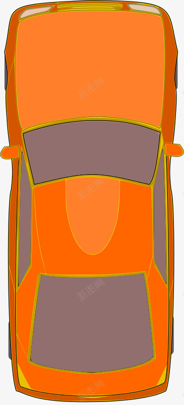 俯视图汽车png免抠素材_新图网 https://ixintu.com 俯视图车 小汽车 橙色的汽车 汽车