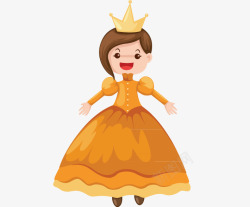 卡通手绘戴皇冠的女孩素材